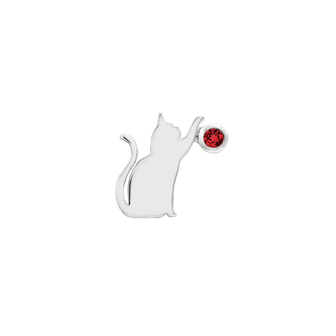 Cat Laser – Garnet CZ – 14K Gold Threadless End - piercing - zone.com
