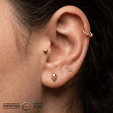 Catacomb – 14K Gold Jawless Skull Threadless Pin - piercing - zone.com