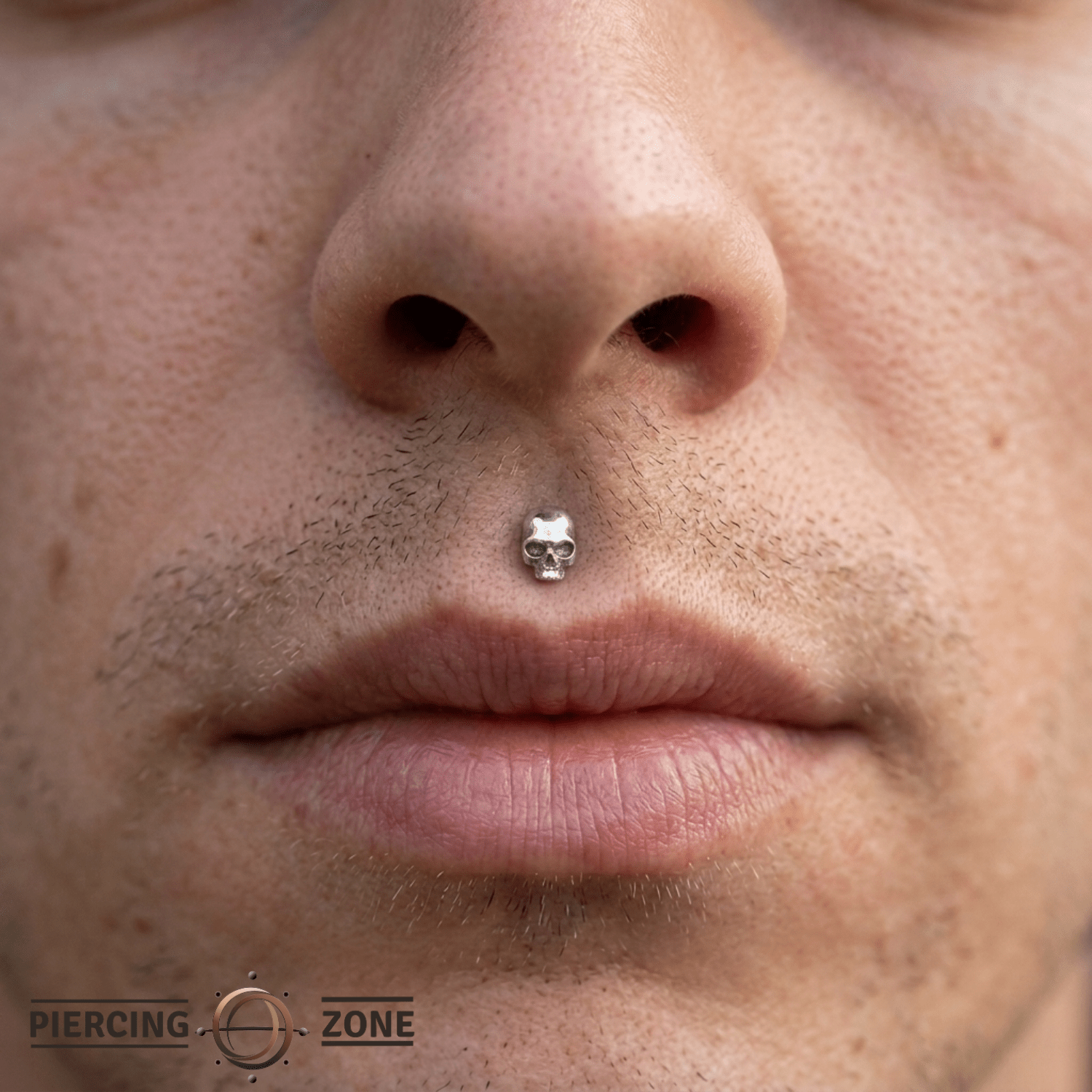 Catacomb – 14K Gold Jawless Skull Threadless Pin - piercing - zone.com