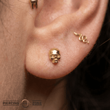 Catacomb – 14K Gold Jawless Skull Threadless Pin - piercing - zone.com