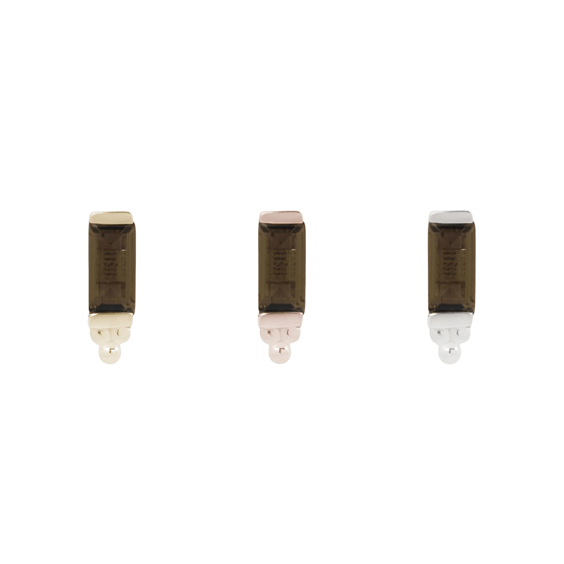 DIOR - SMOKEY QUARTZ - THREADLESS END piercing-zone.com