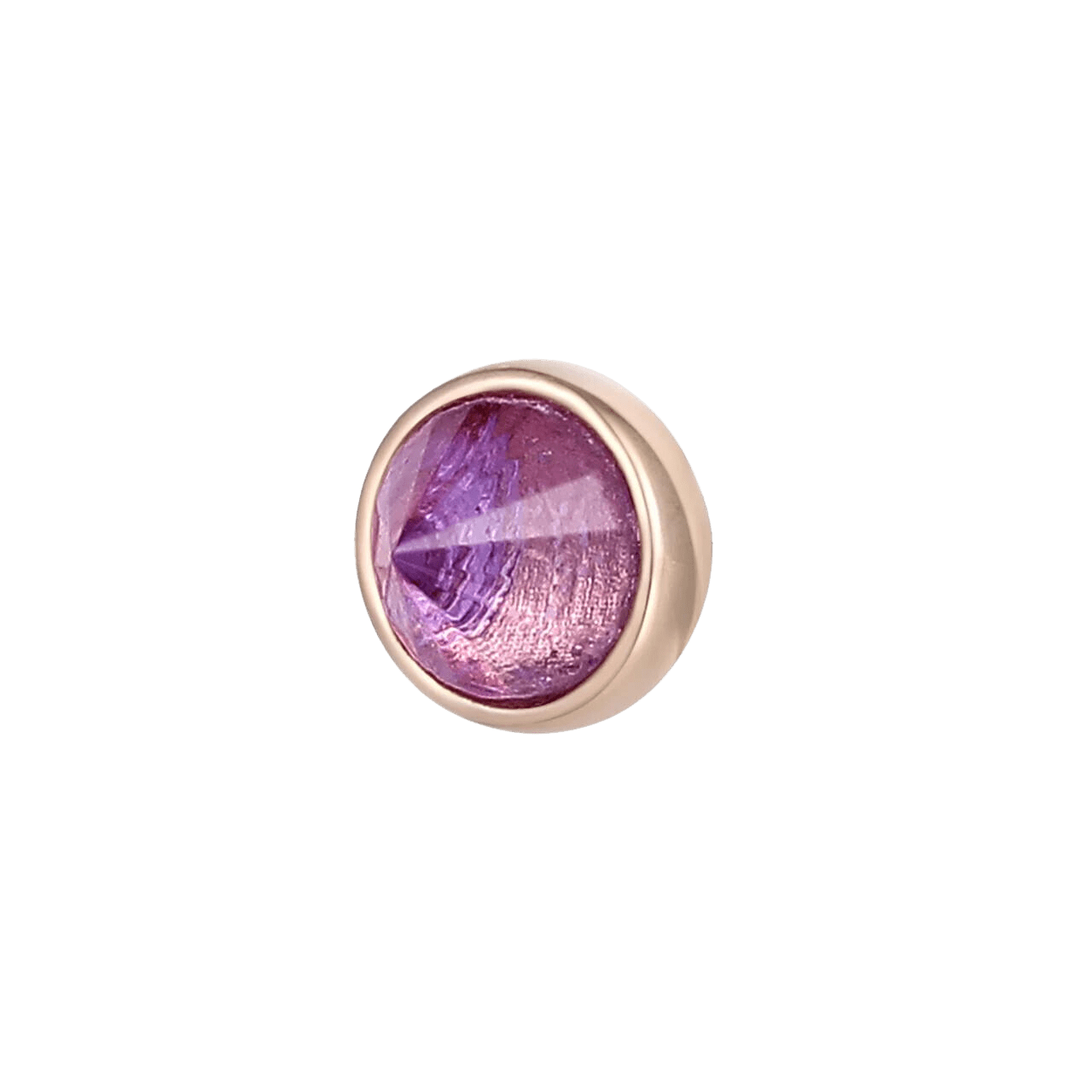 ROUND BEZEL REVERSE SET - AMETHYST - THREADLESS END piercing-zone.com