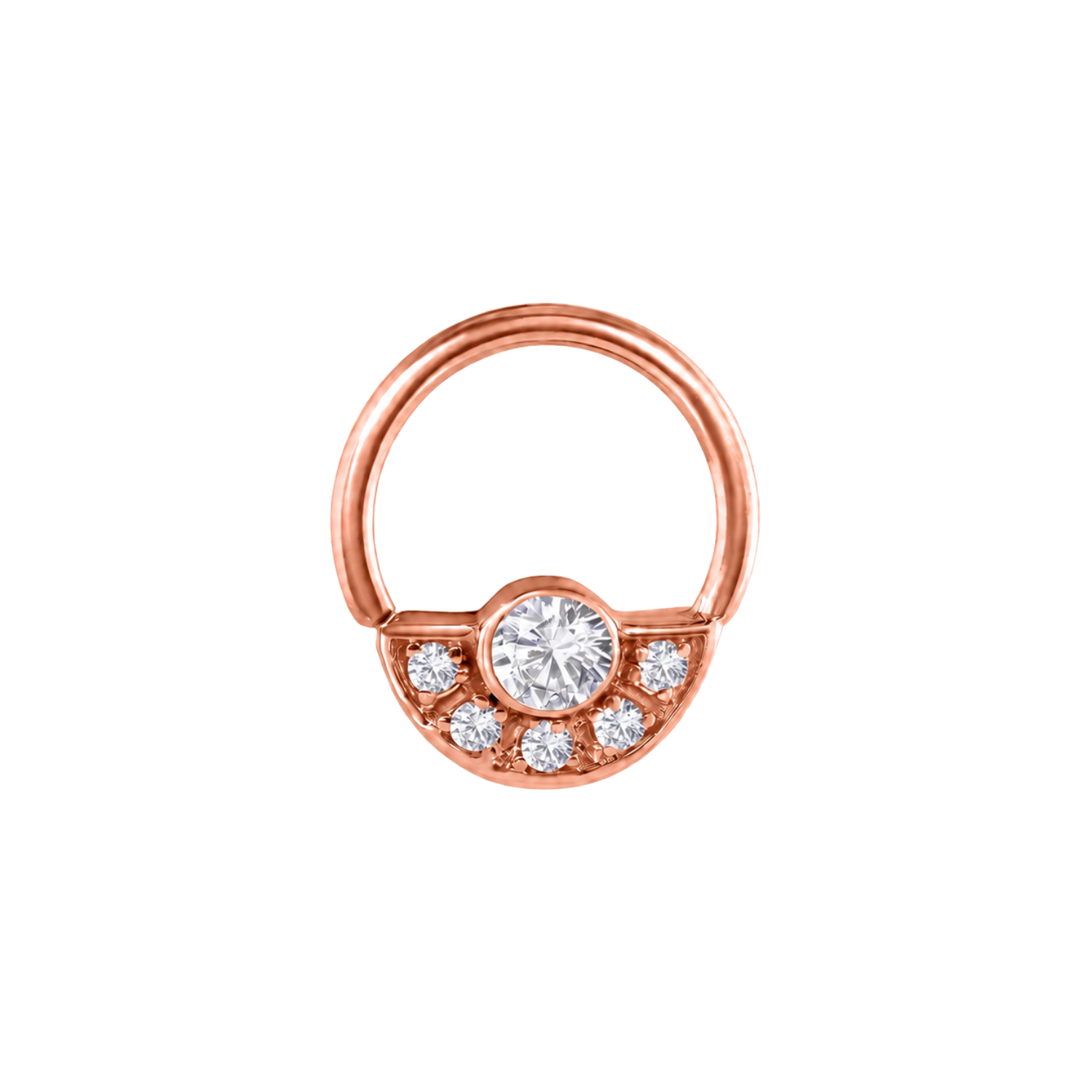 Cecilia Seamless Ring – 14K Gold Multi-Gem Round Design