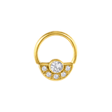 Cecilia Seamless Ring – 14K Gold Multi-Gem Round Design