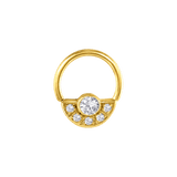 Cecilia Seamless Ring – 14K Gold Multi-Gem Round Design - piercing-zone.com
