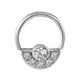 Cecilia Seamless Ring – 14K Gold Multi - Gem Round Design - piercing - zone.com