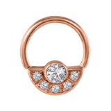 Cecilia Seamless Ring – 14K Gold Multi - Gem Round Design - piercing - zone.com