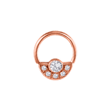 Cecilia Seamless Ring – 14K Gold Multi-Gem Round Design - piercing-zone.com