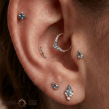 Celestial – London Blue Topaz – 14K Gold Threadless End - piercing - zone.com