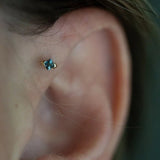 Celestial – London Blue Topaz – 14K Gold Threadless End - piercing - zone.com