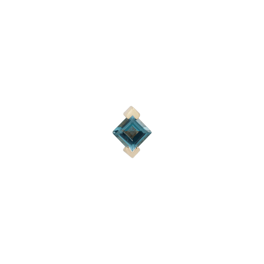 Celestial – London Blue Topaz – 14K Gold Threadless End - piercing - zone.com