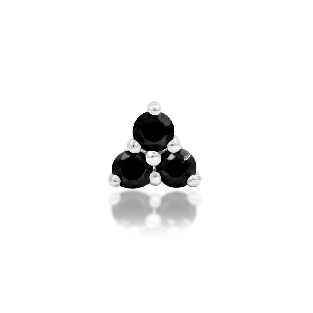 Celia – Black CZ Beaded Trio – 14K Gold Threadless End - piercing - zone.com