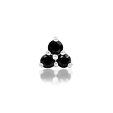 Celia – Black CZ Beaded Trio – 14K Gold Threadless End - piercing - zone.com