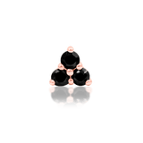 Celia – Black CZ Beaded Trio – 14K Gold Threadless End - piercing - zone.com