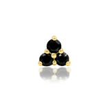 Celia – Black CZ Beaded Trio – 14K Gold Threadless End - piercing - zone.com