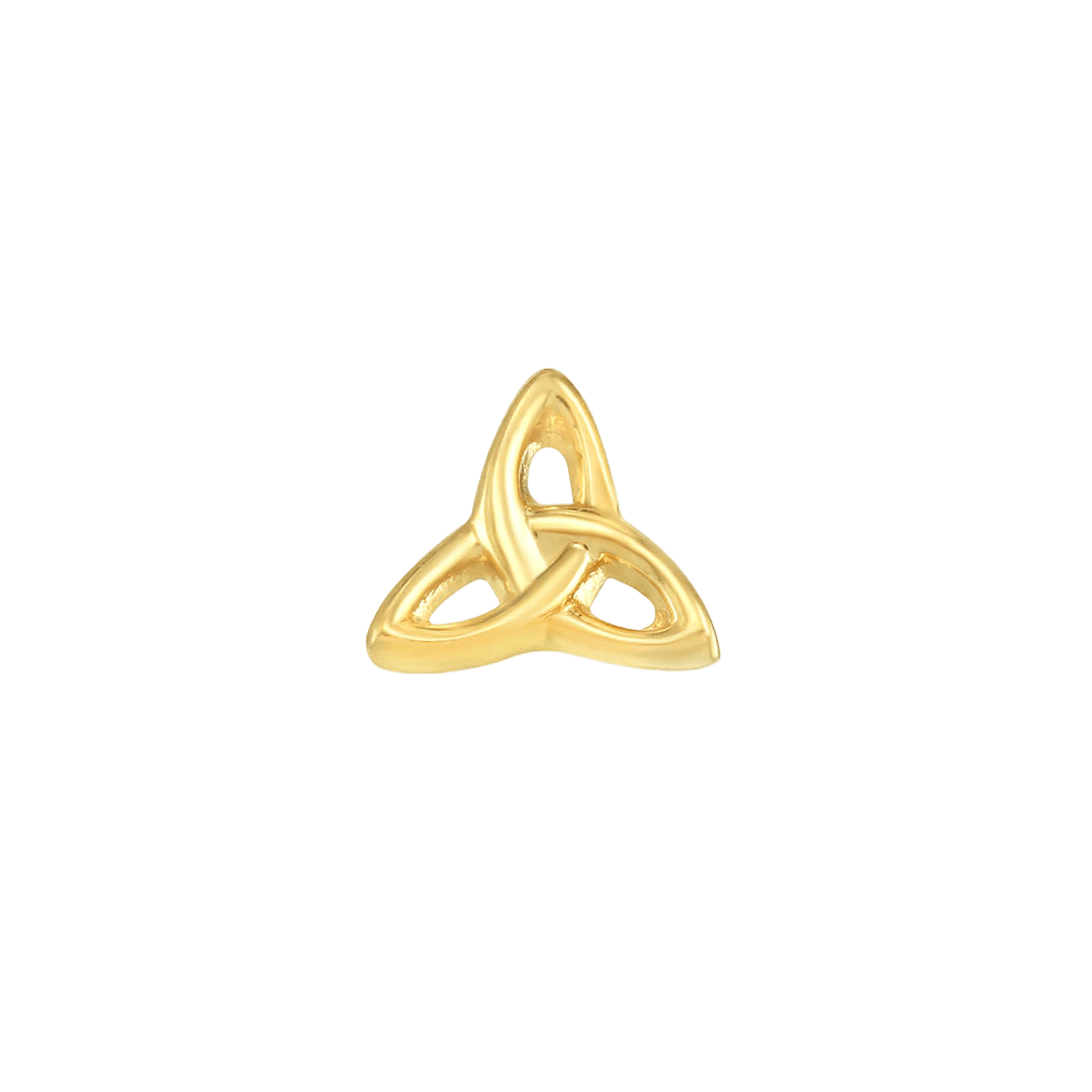 Celtic Trinity – 14K Gold Threadless & Threaded End - piercing - zone.com
