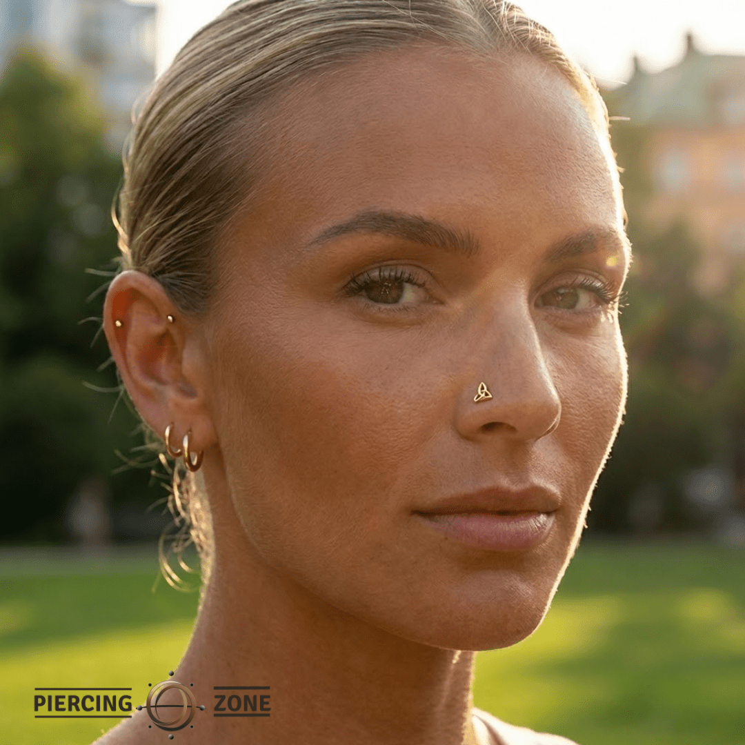 Celtic Trinity – 14K Gold Threadless & Threaded End - piercing - zone.com