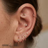 Celtic Trinity – 14K Gold Threadless & Threaded End - piercing - zone.com