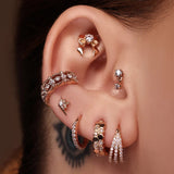 Chaaya Clicker with 2mm & 1mm Gemstones – 14K & 18K Gold - piercing - zone.com