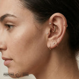 Chaaya Clicker with 2mm & 1mm Gemstones – 14K & 18K Gold - piercing - zone.com