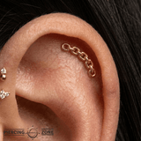 Chain Link – 14K Gold Elongated Threadless Pin - piercing - zone.com