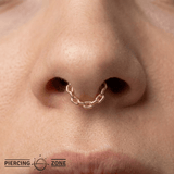 Chain Link Continuous Ring - 14K Gold Seamless Ring - piercing - zone.com