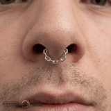 Chain Link Continuous Ring - 14K Gold Seamless Ring - piercing - zone.com