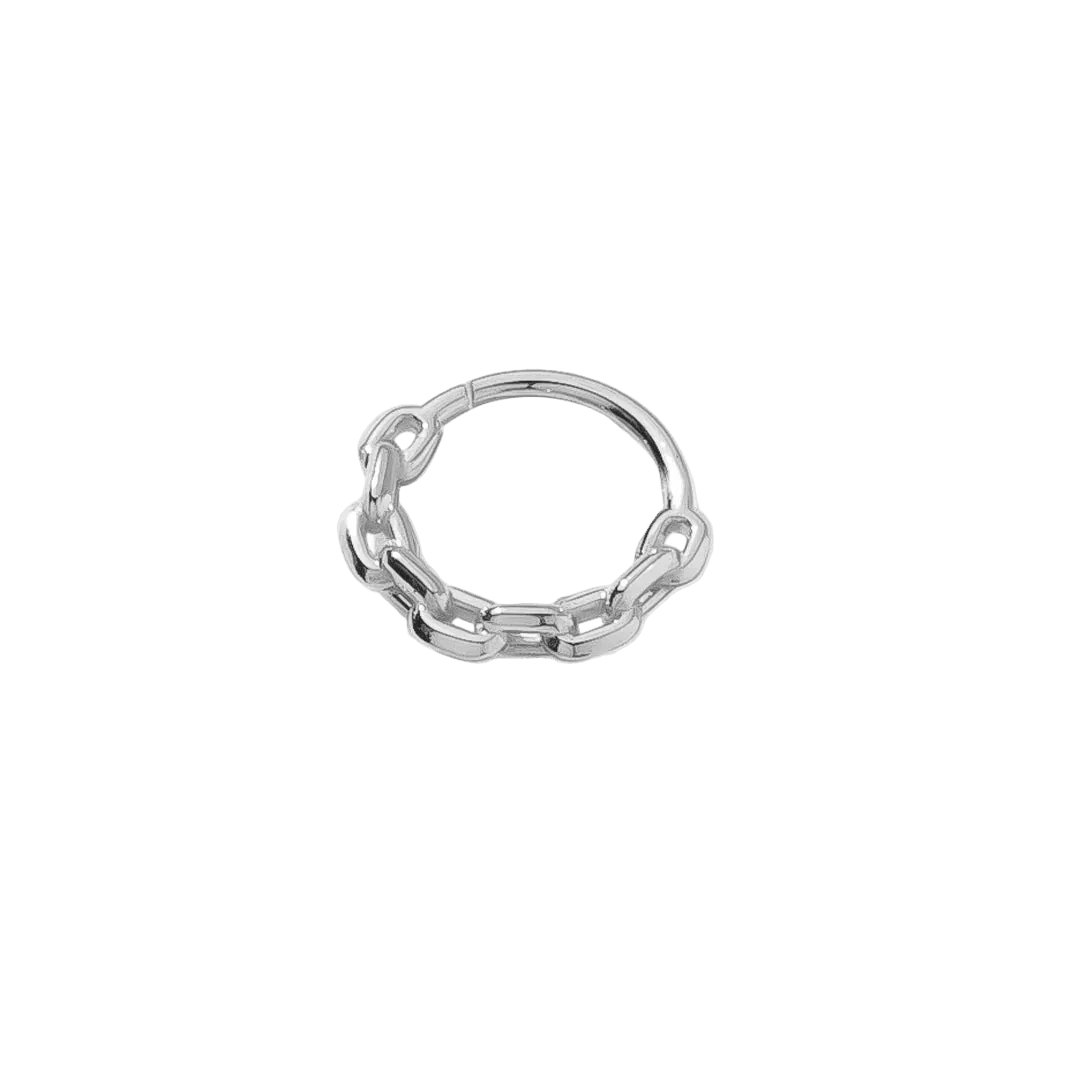 Chain Link Continuous Ring - 14K Gold Seamless Ring - piercing - zone.com
