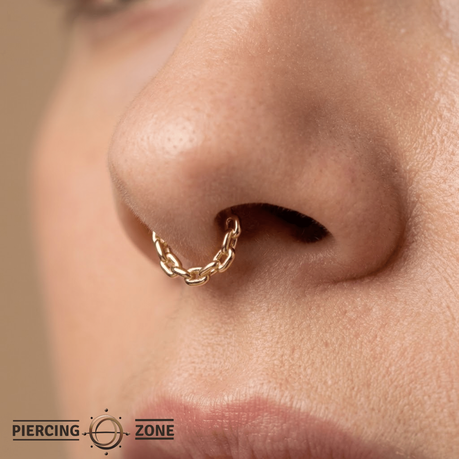 Chain Link Continuous Ring - 14K Gold Seamless Ring - piercing - zone.com