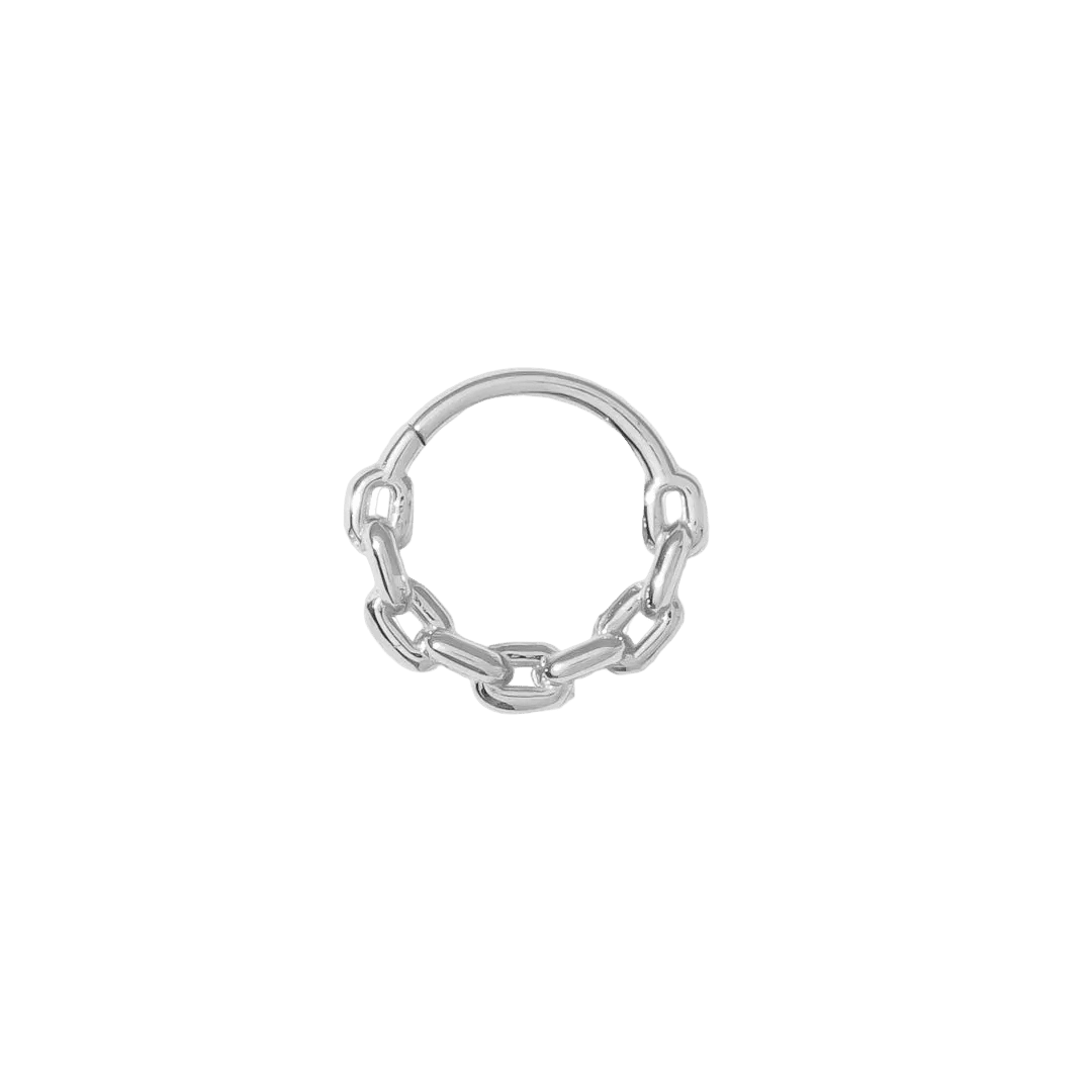 Chain Link Continuous Ring - 14K Gold Seamless Ring - piercing - zone.com
