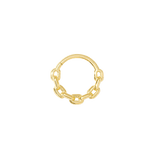 Chain Link Continuous Ring - 14K Gold Seamless Ring - piercing - zone.com