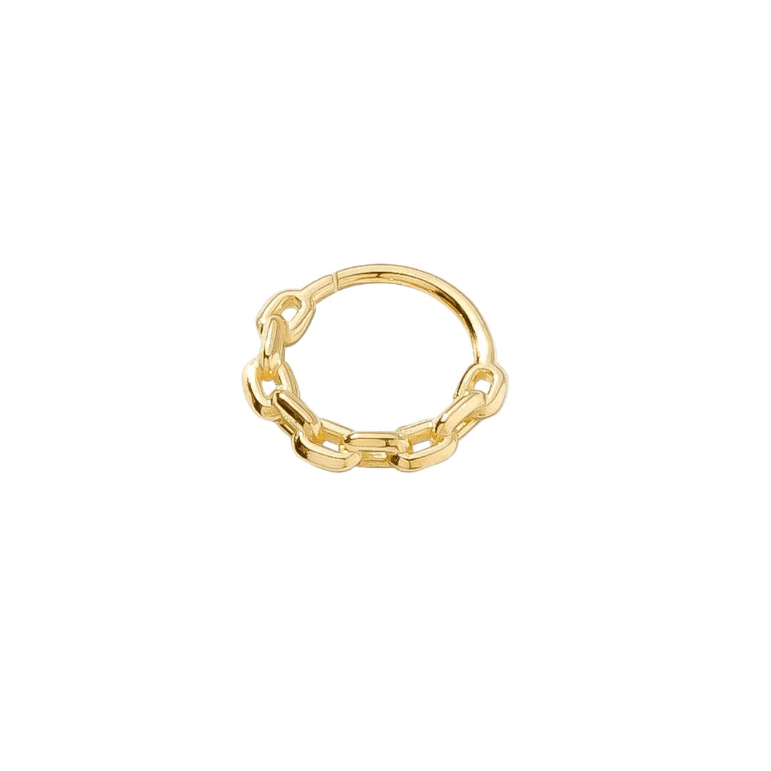 Chain Link Continuous Ring - 14K Gold Seamless Ring - piercing - zone.com