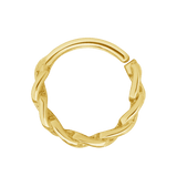 Chain Link Seamless Ring – 14K Gold Cup & Divot Design - piercing - zone.com