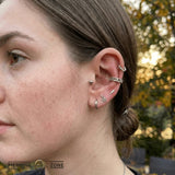 Chain Link Seamless Ring – 14K Gold Cup & Divot Design - piercing - zone.com