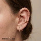 Chain Link Seamless Ring – 14K Gold Cup & Divot Design - piercing - zone.com