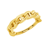Chain Link Seamless Ring – 14K Gold Cup & Divot Design - piercing - zone.com