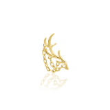 Chained Antler – Forest - Inspired Chain Drop – 14K Gold Threadless End - piercing - zone.com