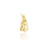 Chained Antler – Forest - Inspired Chain Drop – 14K Gold Threadless End - piercing - zone.com