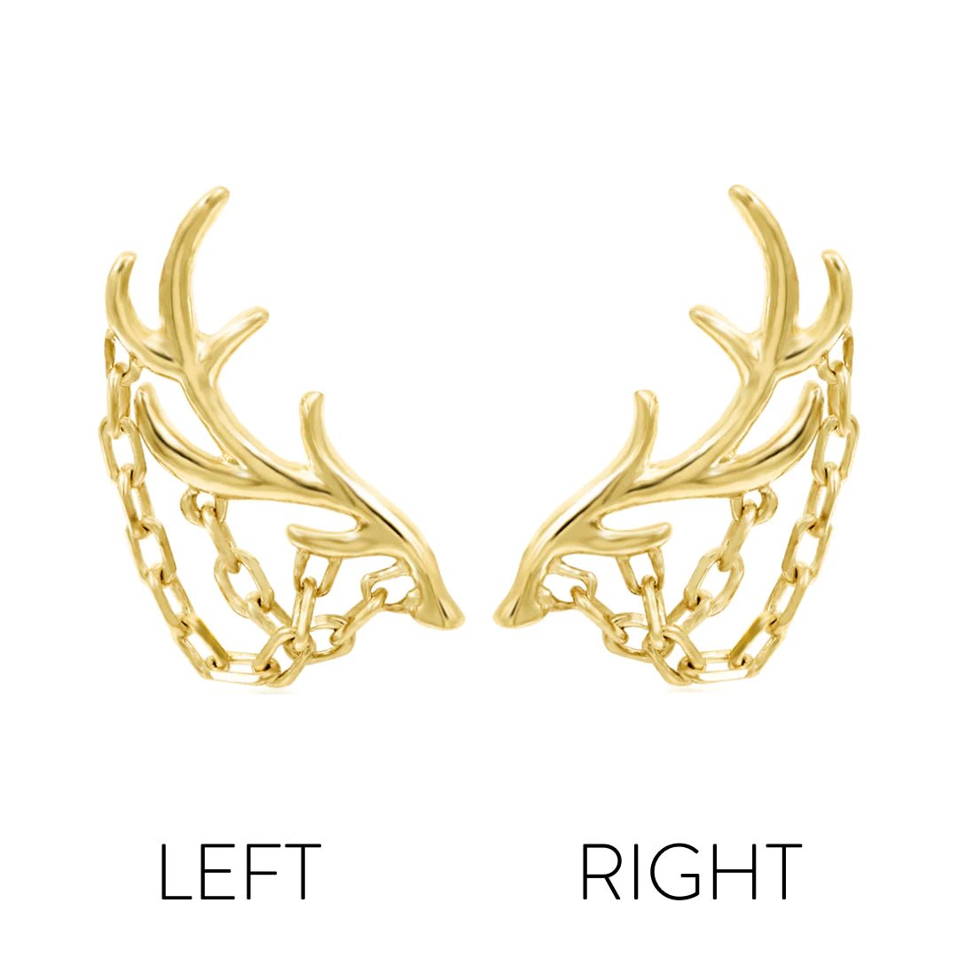 Chained Antler Chains – 14K Gold Threadless End