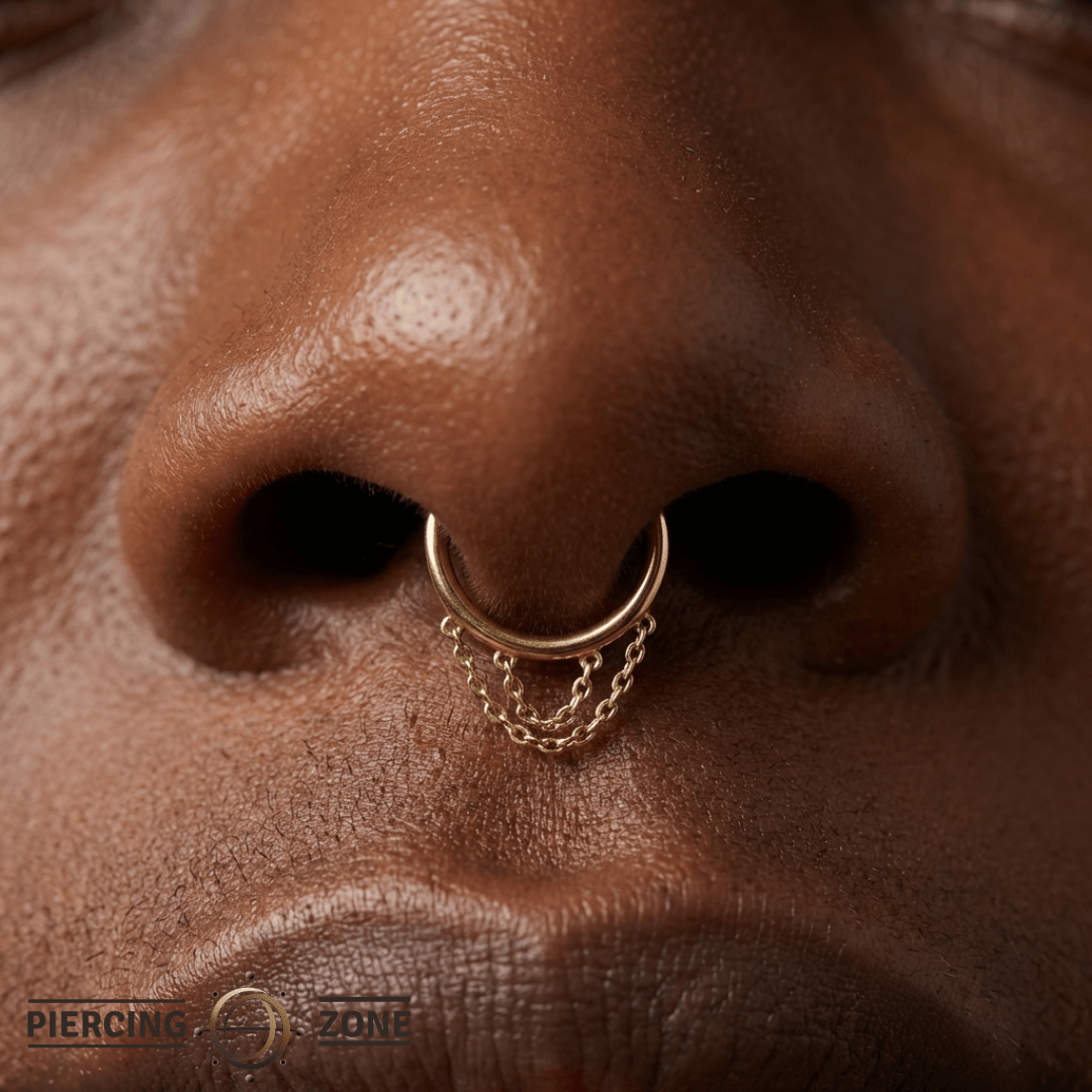 Chainspotting Triple Chain – 14K Gold Clicker Ring - piercing - zone.com