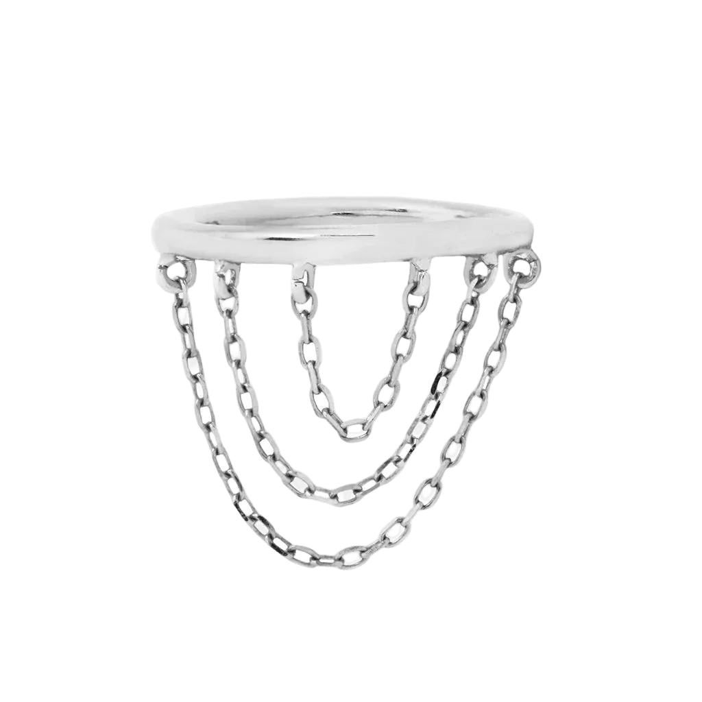 Chainspotting Triple Chain – 14K Gold Clicker Ring - piercing - zone.com