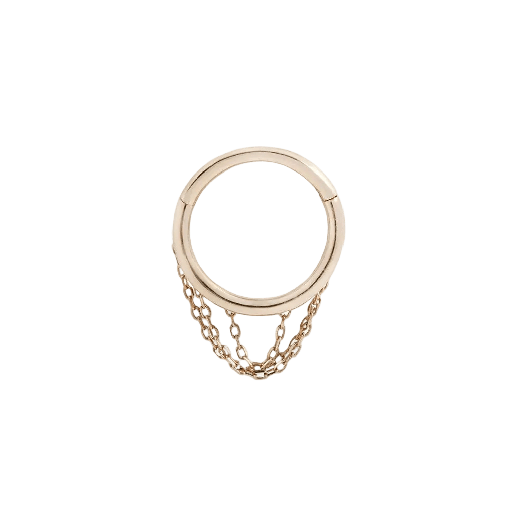 Chainspotting Triple Chain – 14K Gold Clicker Ring - piercing - zone.com