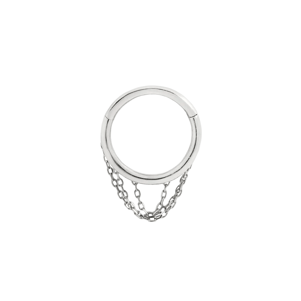 Chainspotting Triple Chain – 14K Gold Clicker Ring - piercing - zone.com