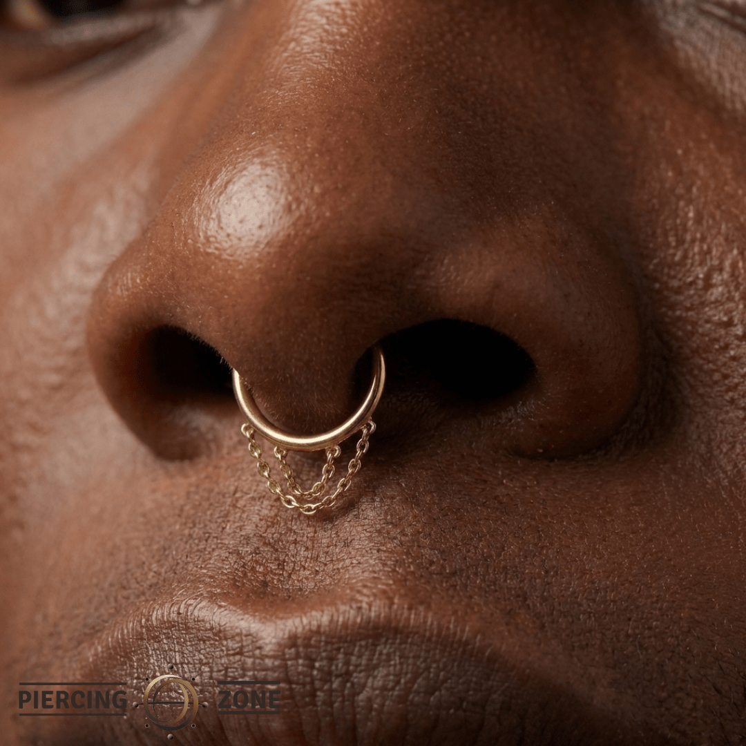 Chainspotting Triple Chain – 14K Gold Clicker Ring - piercing - zone.com