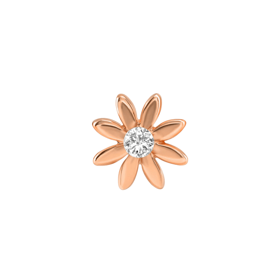 Chamomile Flower – 14K/18K Gold Threadless End - piercing - zone.com