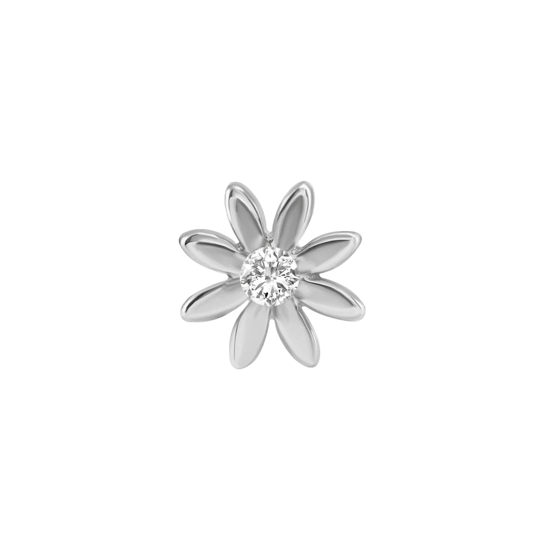 Chamomile Flower – 14K/18K Gold Threadless End - piercing - zone.com