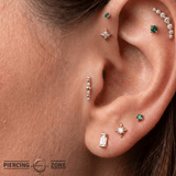 Chance – CZ Line – 14K Gold Threadless End - piercing - zone.com