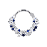 Chandelier Clicker with Marquise & Round Gems – 14K & 18K Gold - piercing - zone.com