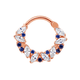 Chandelier Clicker with Marquise & Round Gems – 14K & 18K Gold - piercing - zone.com