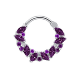 Chandelier Clicker with Marquise & Round Gems – 14K & 18K Gold - piercing - zone.com